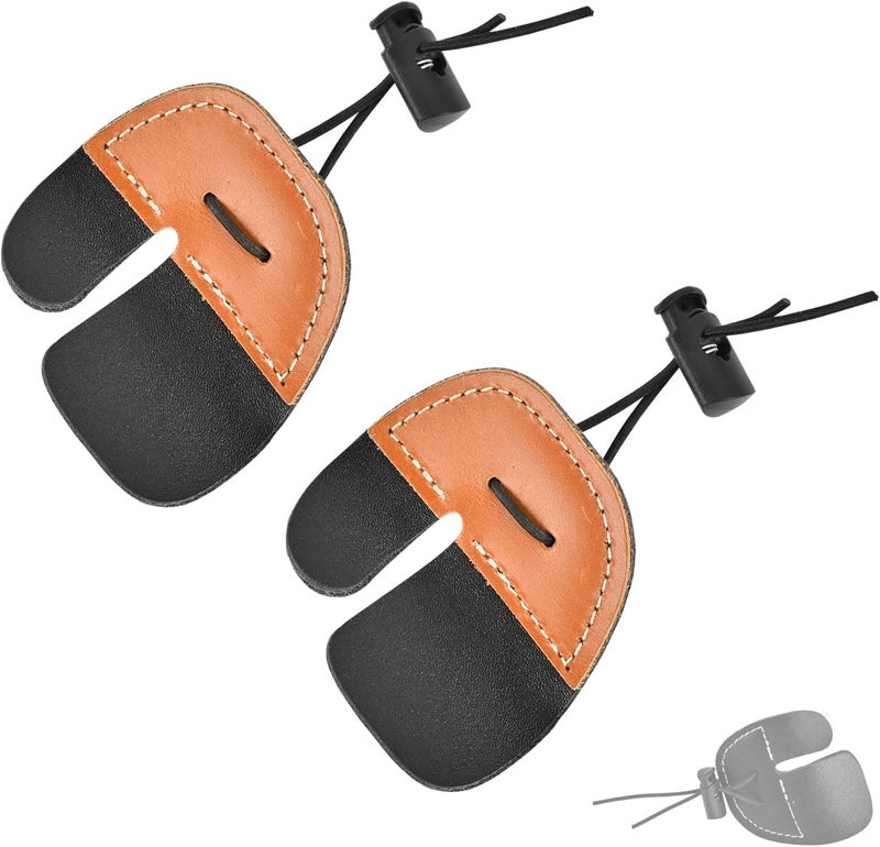 SP.G Leather Archery Finger Tab - 2 Pack Recurve Bow Finger Tab Bow Tabs Double Layer Traditional Archery Shooting Tab Finger Grips Right Hand for Recurve Bow Shooting Accessories - Image 1